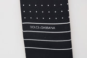 Dolce & Gabbana Dark Blue Polka Dotted Silk Men's Scarf