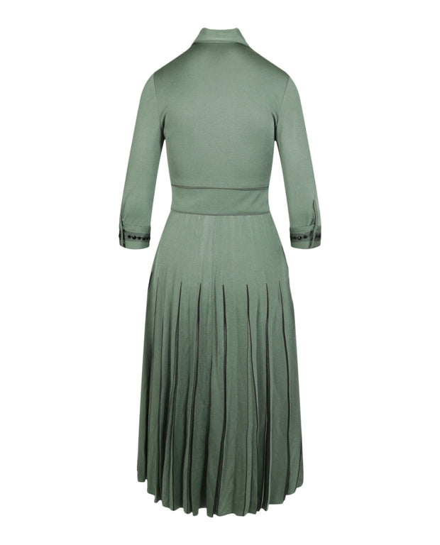 Bottega Veneta Womens Long Sleeve Pleated Dress