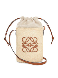 Loewe Women Square Bag In Iraca Palm And Calfskin