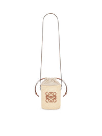 Loewe Women Square Bag In Iraca Palm And Calfskin