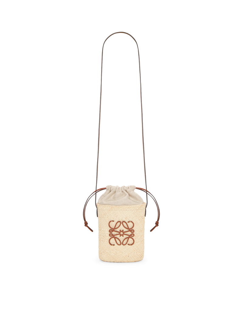 Loewe Women Square Bag In Iraca Palm And Calfskin