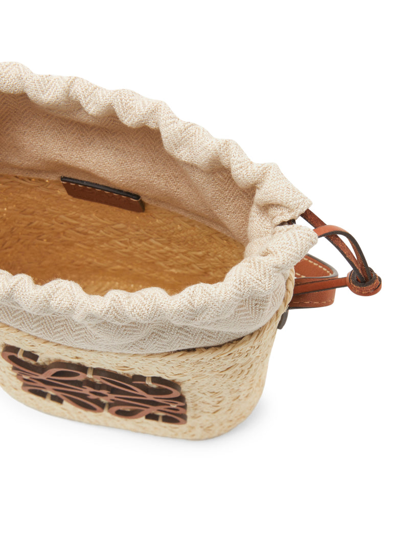 Loewe Women Square Bag In Iraca Palm And Calfskin