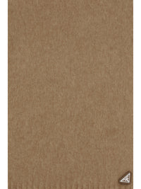 Prada Men Silk And Cashmere Scarf With Fringes