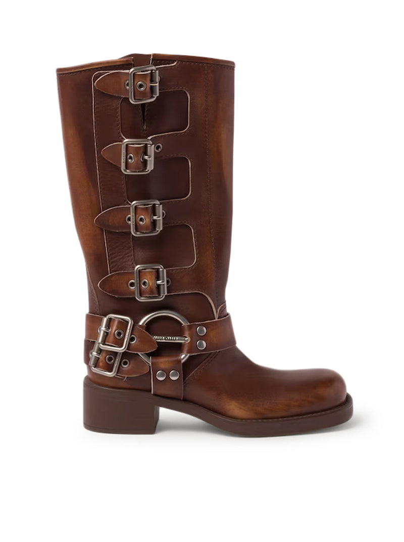 Miu Miu Women Leather Boots