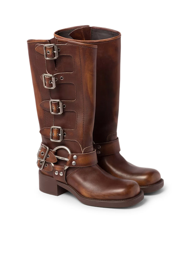 Miu Miu Women Leather Boots