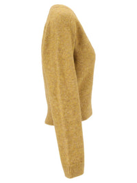Ganni Women Melange Mohair Deep V-Neck