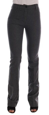 Ermanno Scervino Gray Wool Stretch Slim Women's Pants