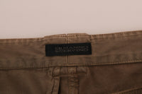 Ermanno Scervino Brown Cotton Casual Slim Fit Women's Pants