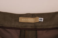 Ermanno Scervino Brown Velvet Bermuda Women's Shorts