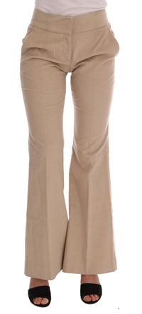 Ermanno Scervino Beige Cotton Bootcut Women's Pants