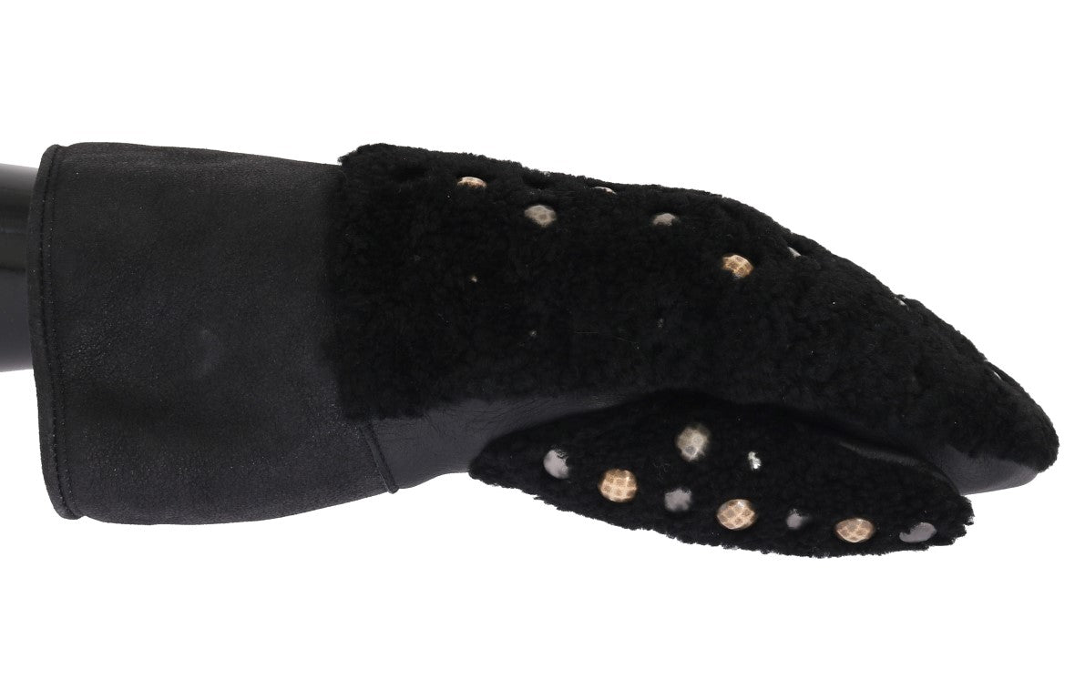 Dolce & Gabbana Studded Black Leather Gentleman's Men's Gloves