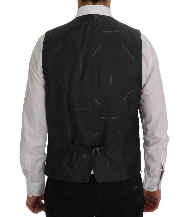 Dolce & Gabbana Gray STAFF Wool Stretch Men's Vest