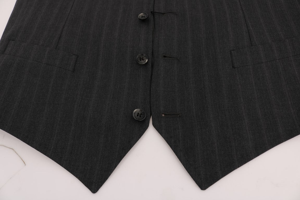 Dolce & Gabbana Gray STAFF Wool Stretch Men's Vest