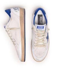 Golden Goose Deluxe Brand Men Ball-Star Wishes In White Nappa With Blue Star And Heel