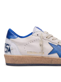 Golden Goose Deluxe Brand Men Ball-Star Wishes In White Nappa With Blue Star And Heel