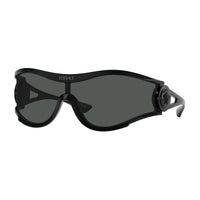 Versace Versace Shield Full Rim, with a Black frame and Dark Grey lens.