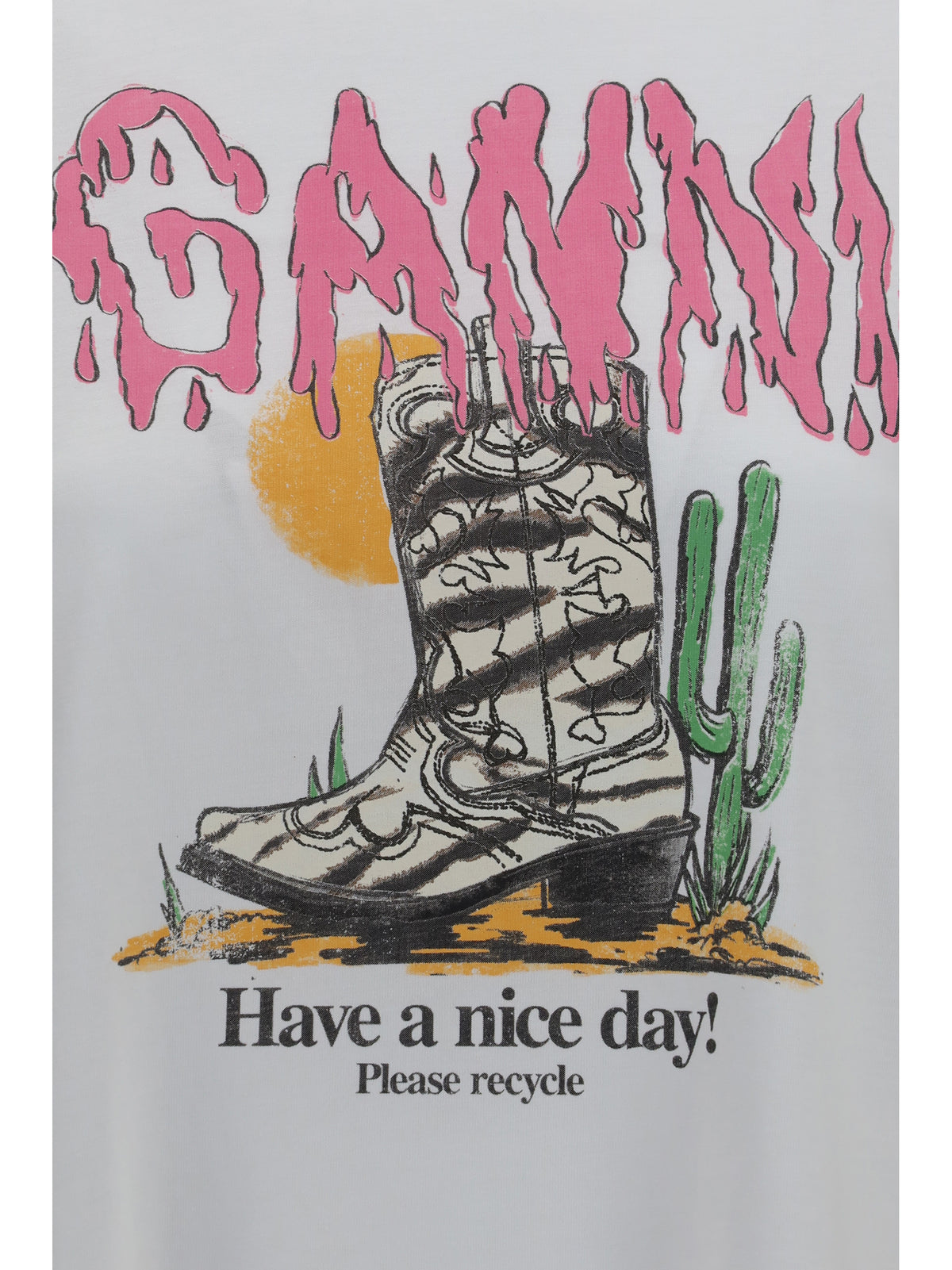 GANNI Ganni Women Western T-Shirt With Cowboy Boots