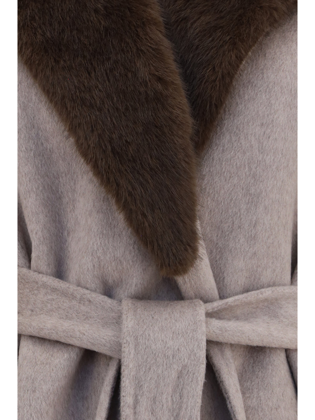 P.A.R.O.S.H. P.A.R.O.S.H. Women Wool Coat With Fur Collar And Belt