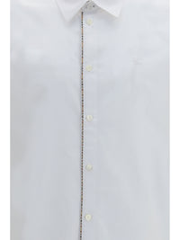 BURBERRY Burberry Men Cotton Shirt With Check Trims