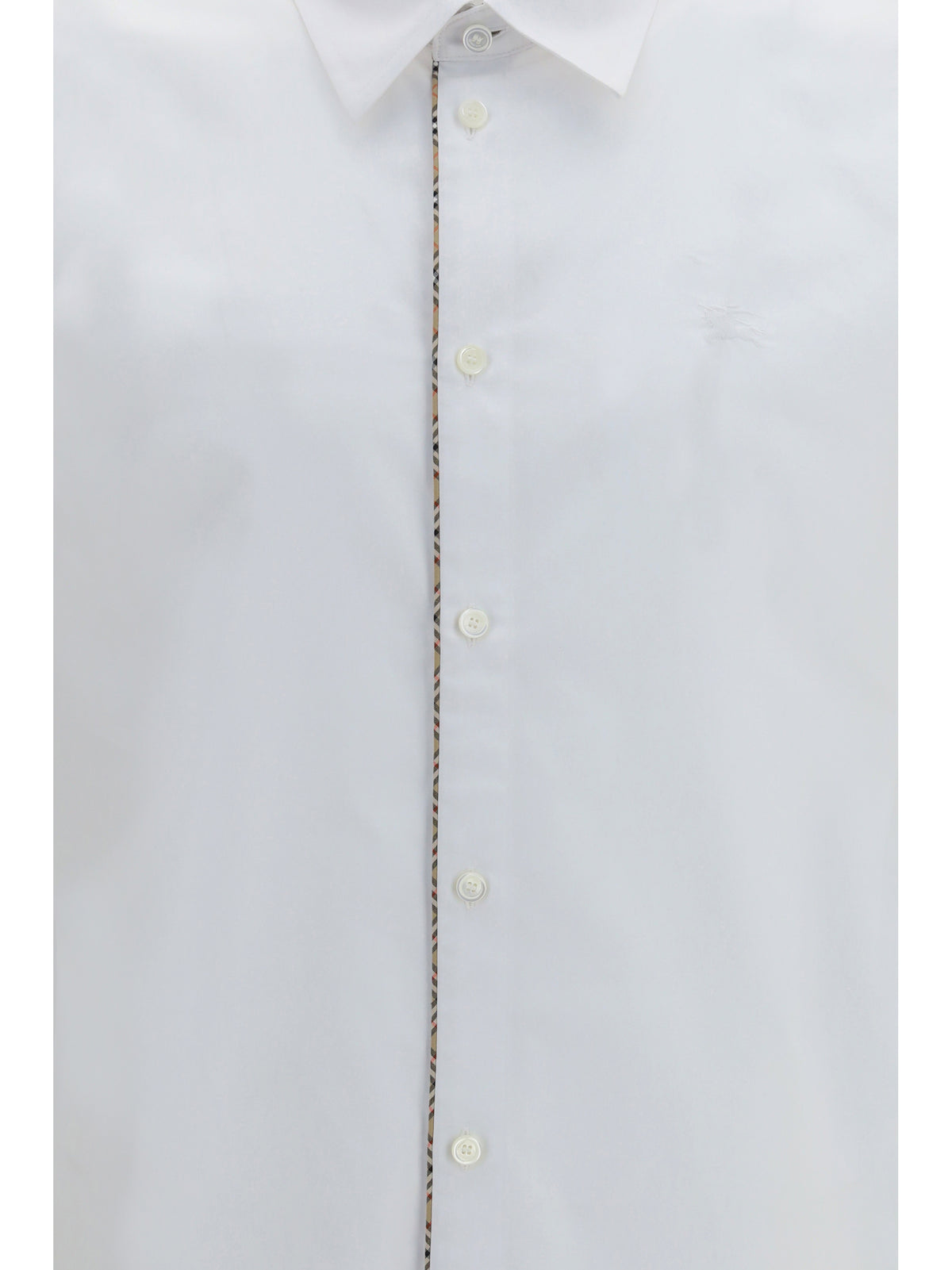 BURBERRY Burberry Men Cotton Shirt With Check Trims