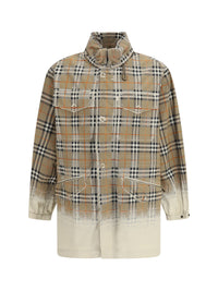 BURBERRY Burberry Men Gabardine Parka With Faded Check Print