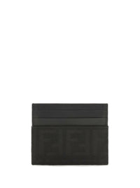 Fendi Men Ff Jacquard And Leather Card Holder