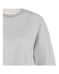 Valentino Womens Cropped Knit Pullover Sweater
