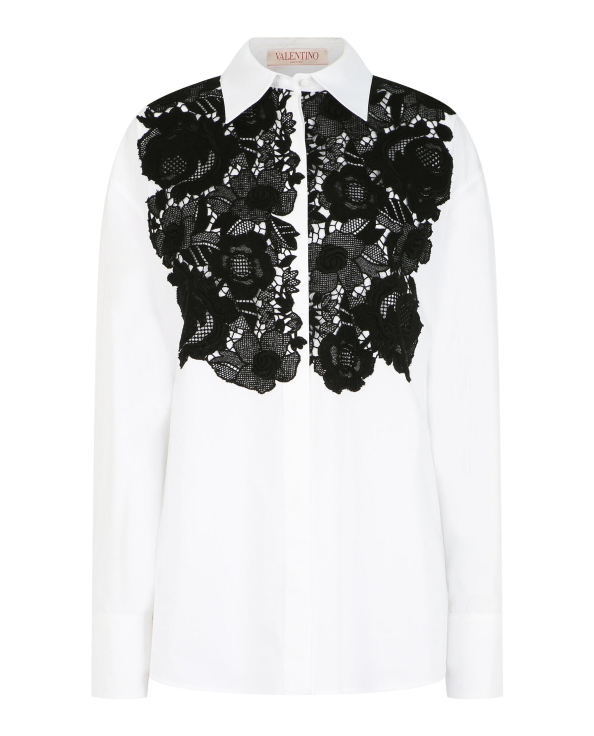 Valentino Womens Floral Lace Trim Shirt
