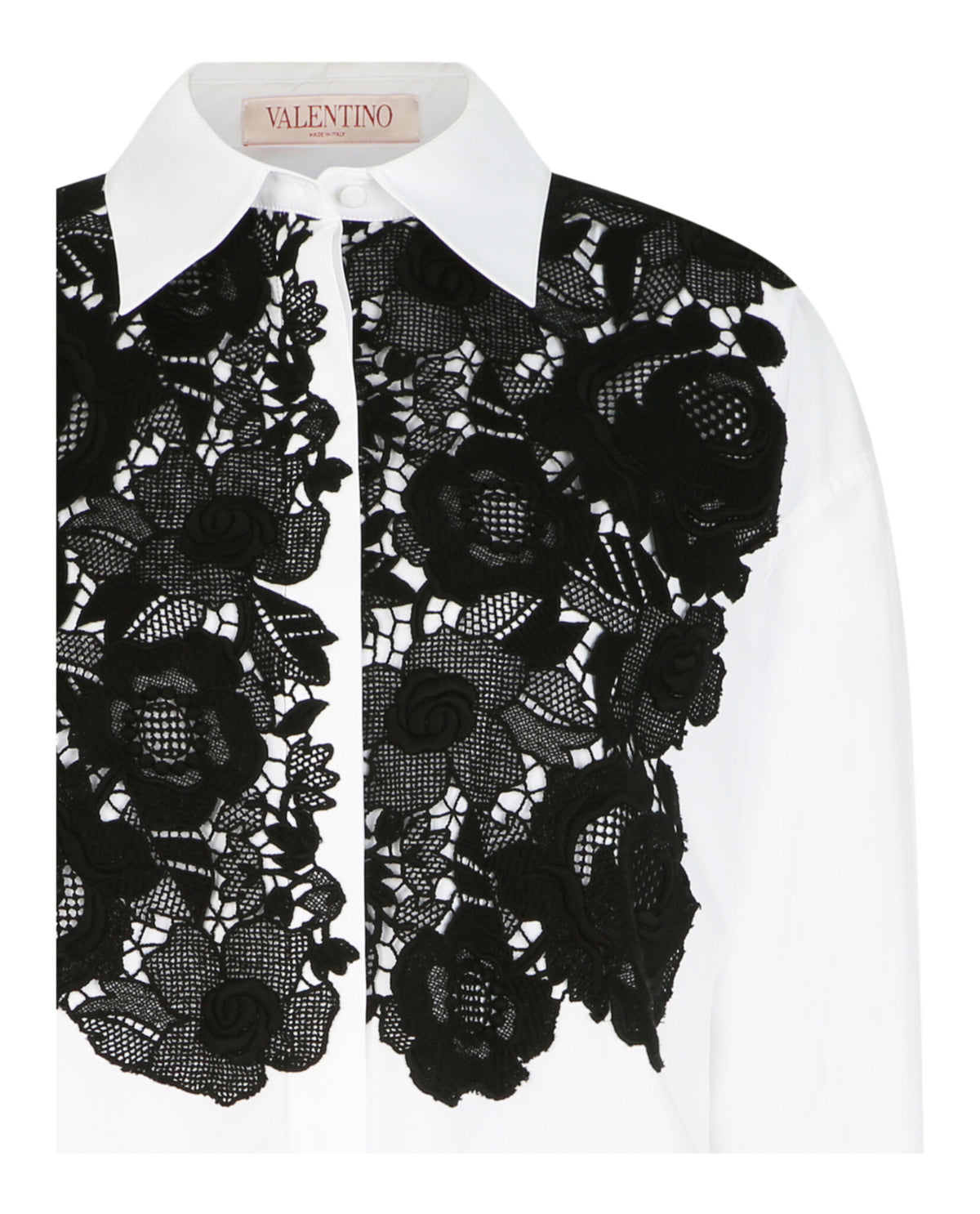 Valentino Womens Floral Lace Trim Shirt