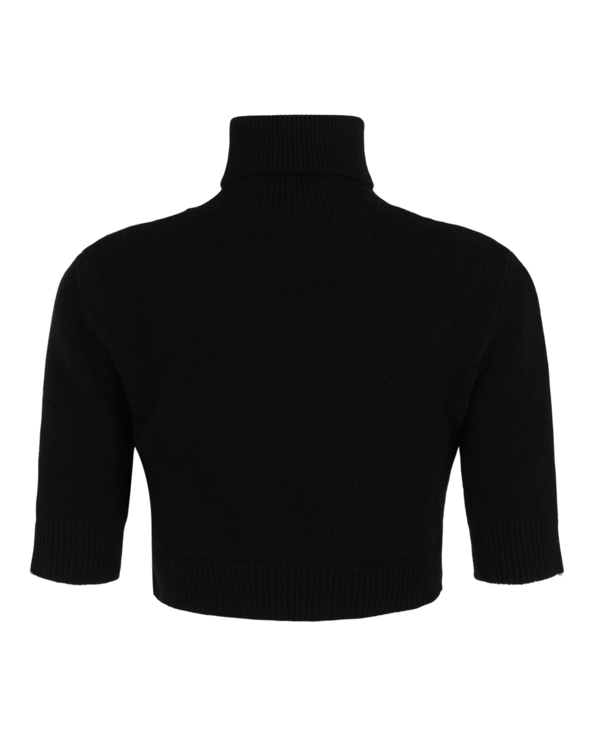Valentino Womens Solid-Knit Cropped Turtleneck Sweater