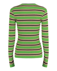 Valentino Womens Striped Ribbed Knit Sweater