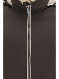 Brunello Cucinelli Men Nylon Down Jacket With Removable Hood