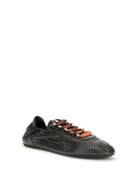 Prada Men Collapse Aged Nappa Leather Sneakers