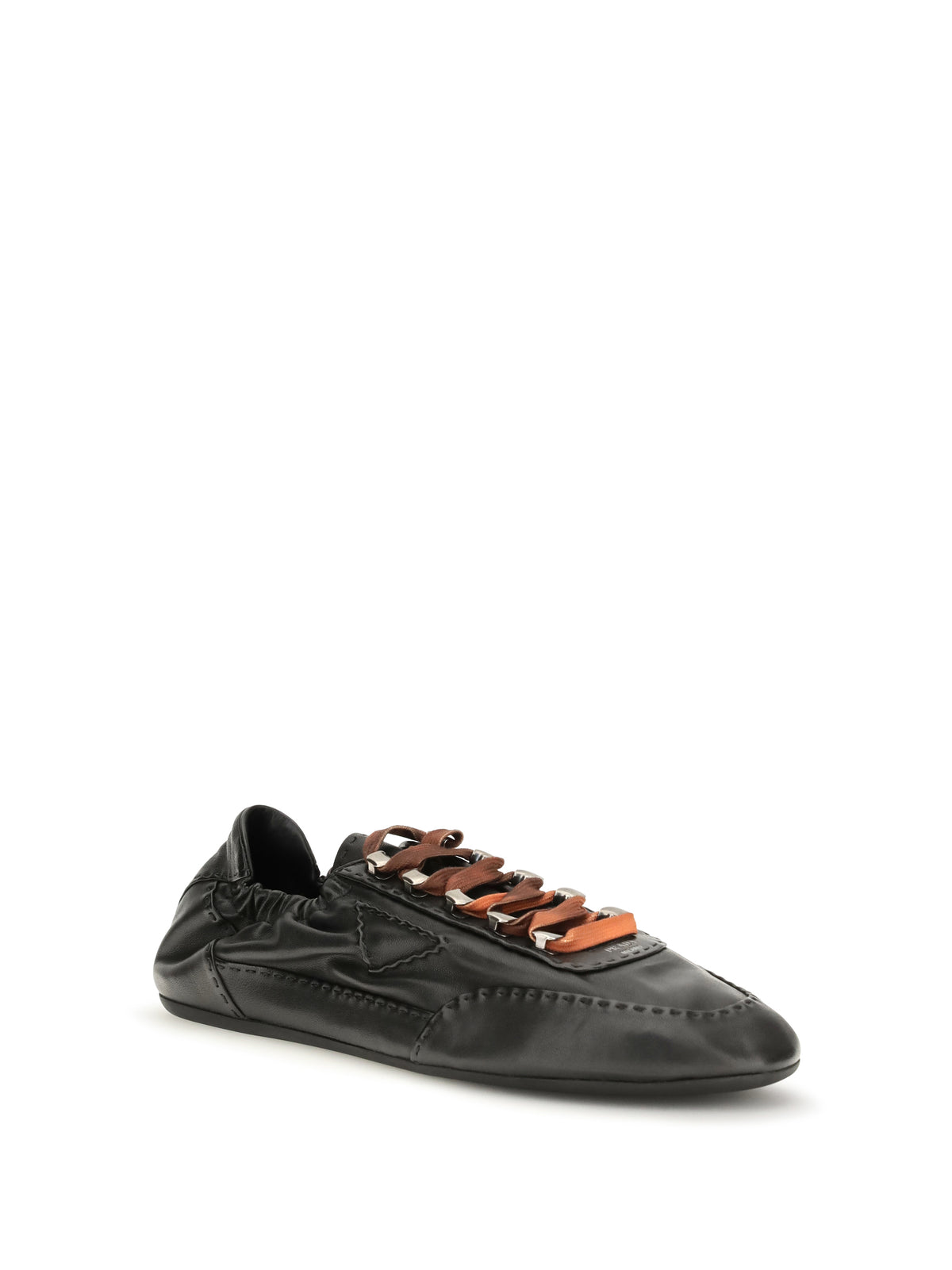 Prada Men Collapse Aged Nappa Leather Sneakers