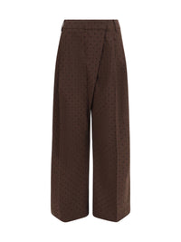 Ganni Women Flocked Plaid Crossover Pants
