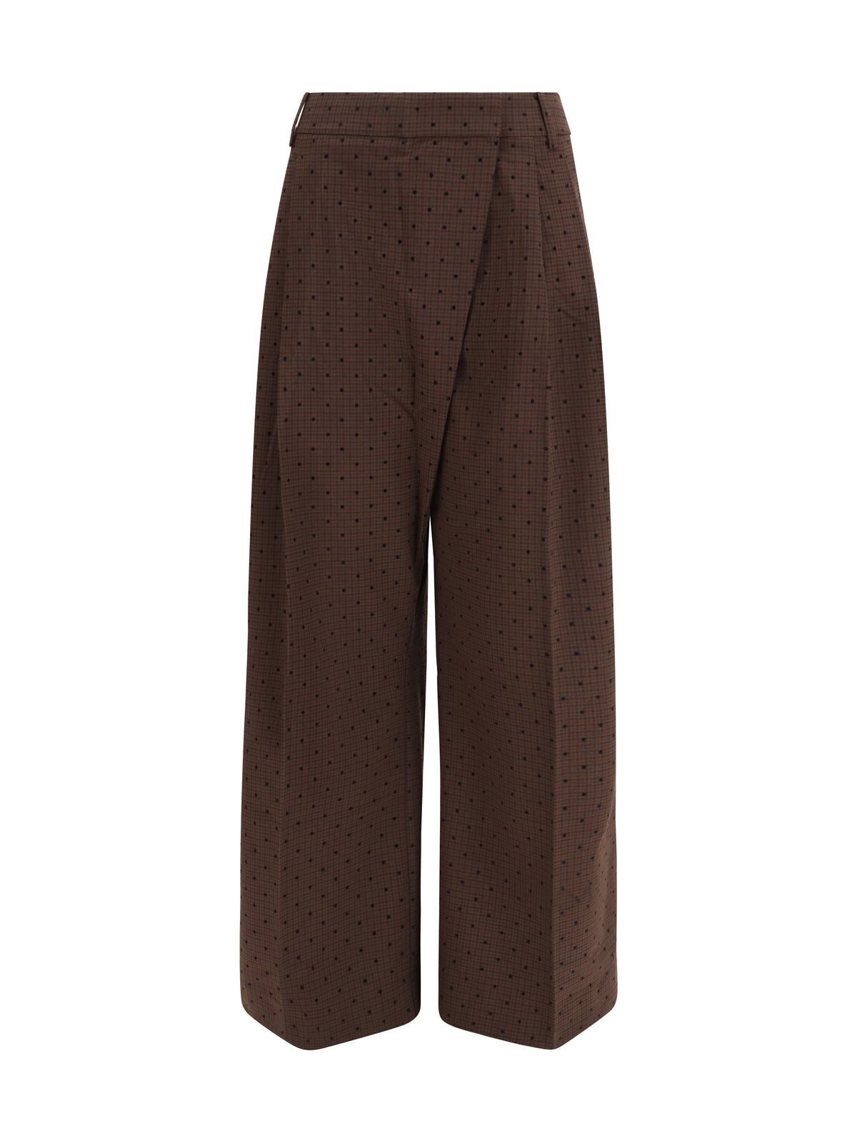 Ganni Women Flocked Plaid Crossover Pants