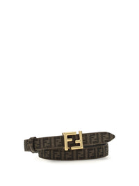 Fendi Women Reversible Belt With Ff Facquard Fabric