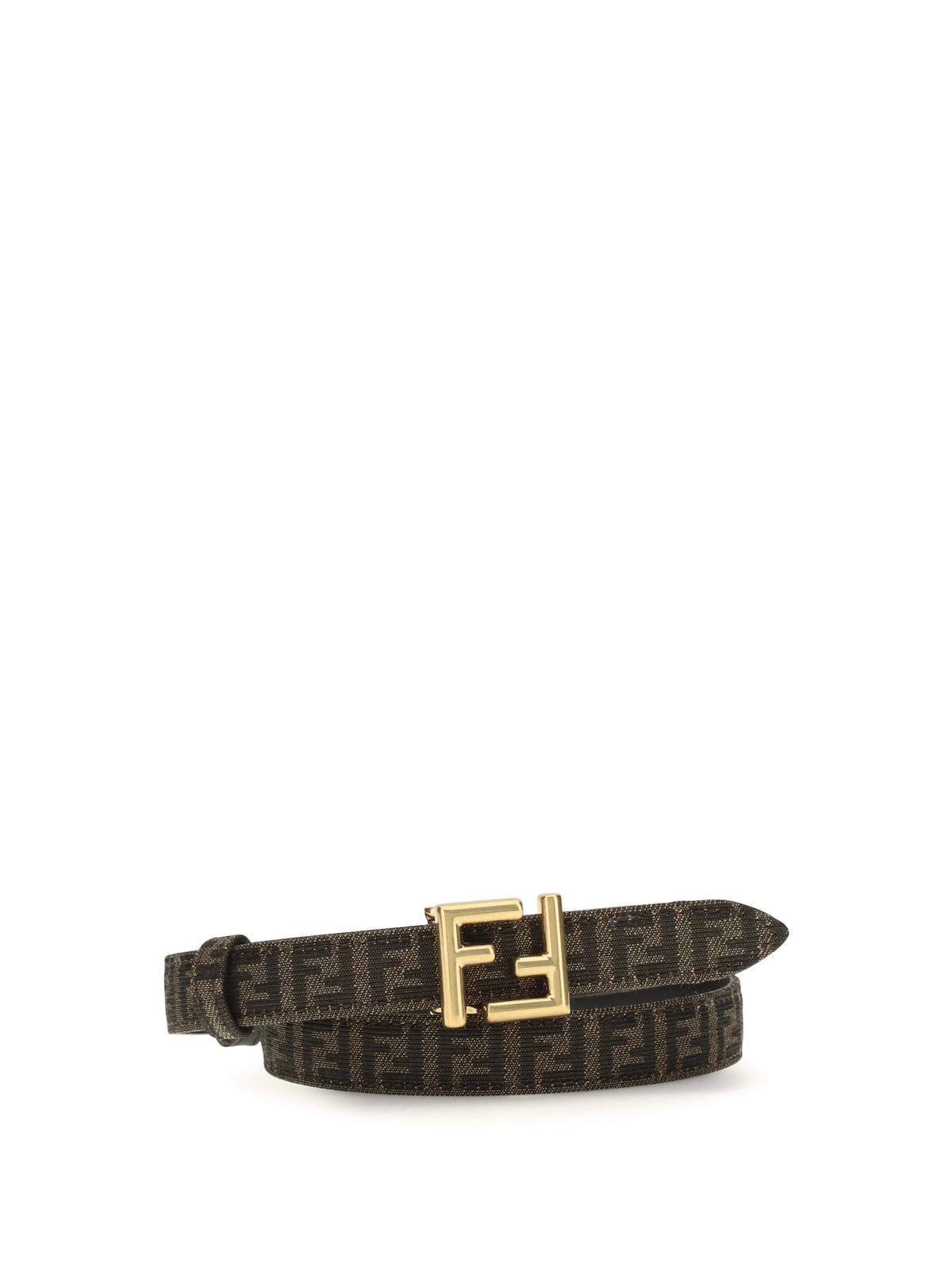 Fendi Women Reversible Belt With Ff Facquard Fabric