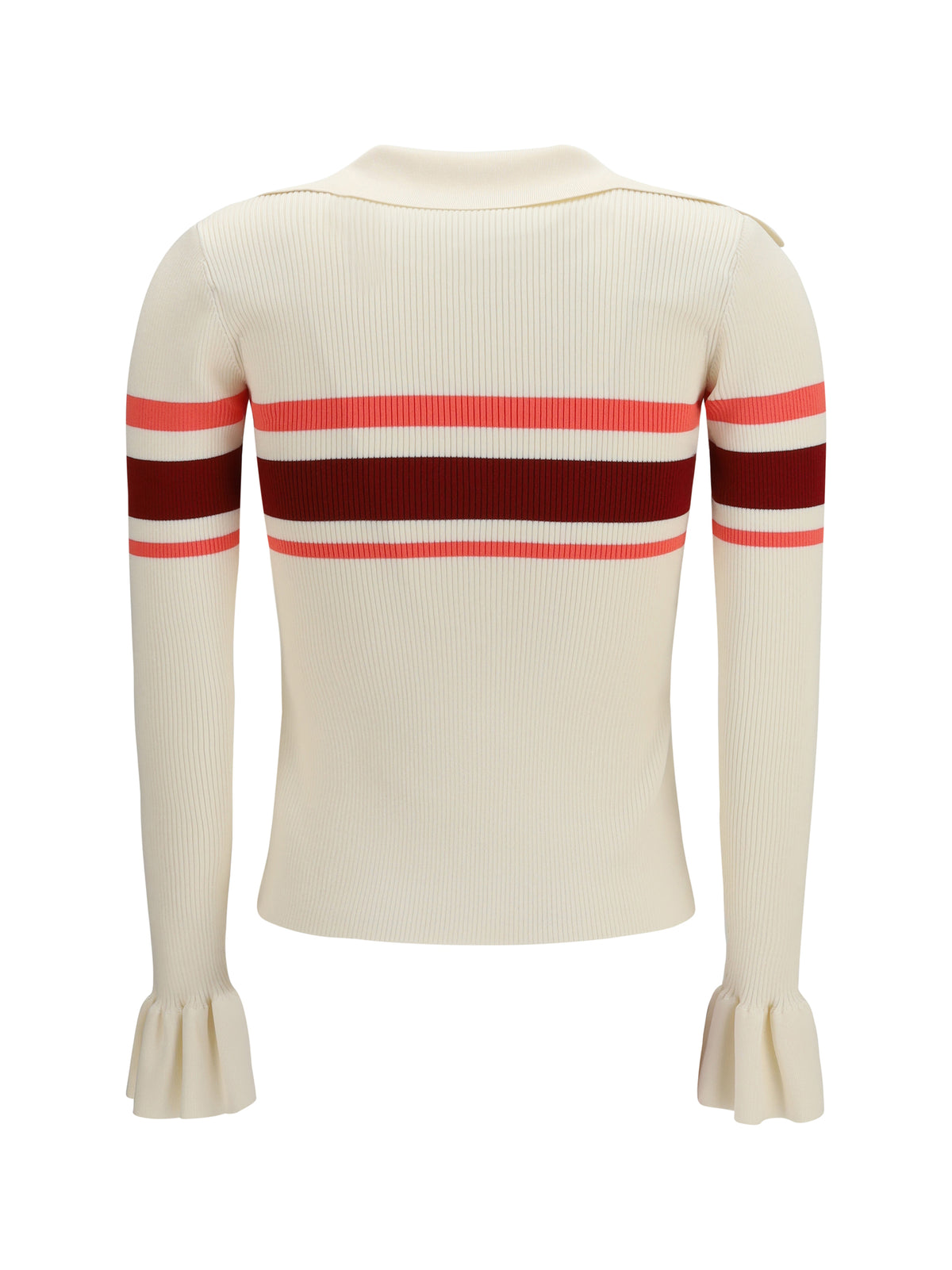 SELF-PORTRAIT Self-Portrait Women Striped Viscose Knit Button Top