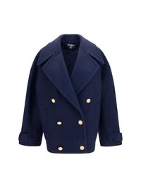 BALMAIN Balmain Women Double-Breasted Wool Coat With Buttons