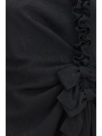 Alessandra Rich Women Silk Jacquard Mini Dress With Ruffles