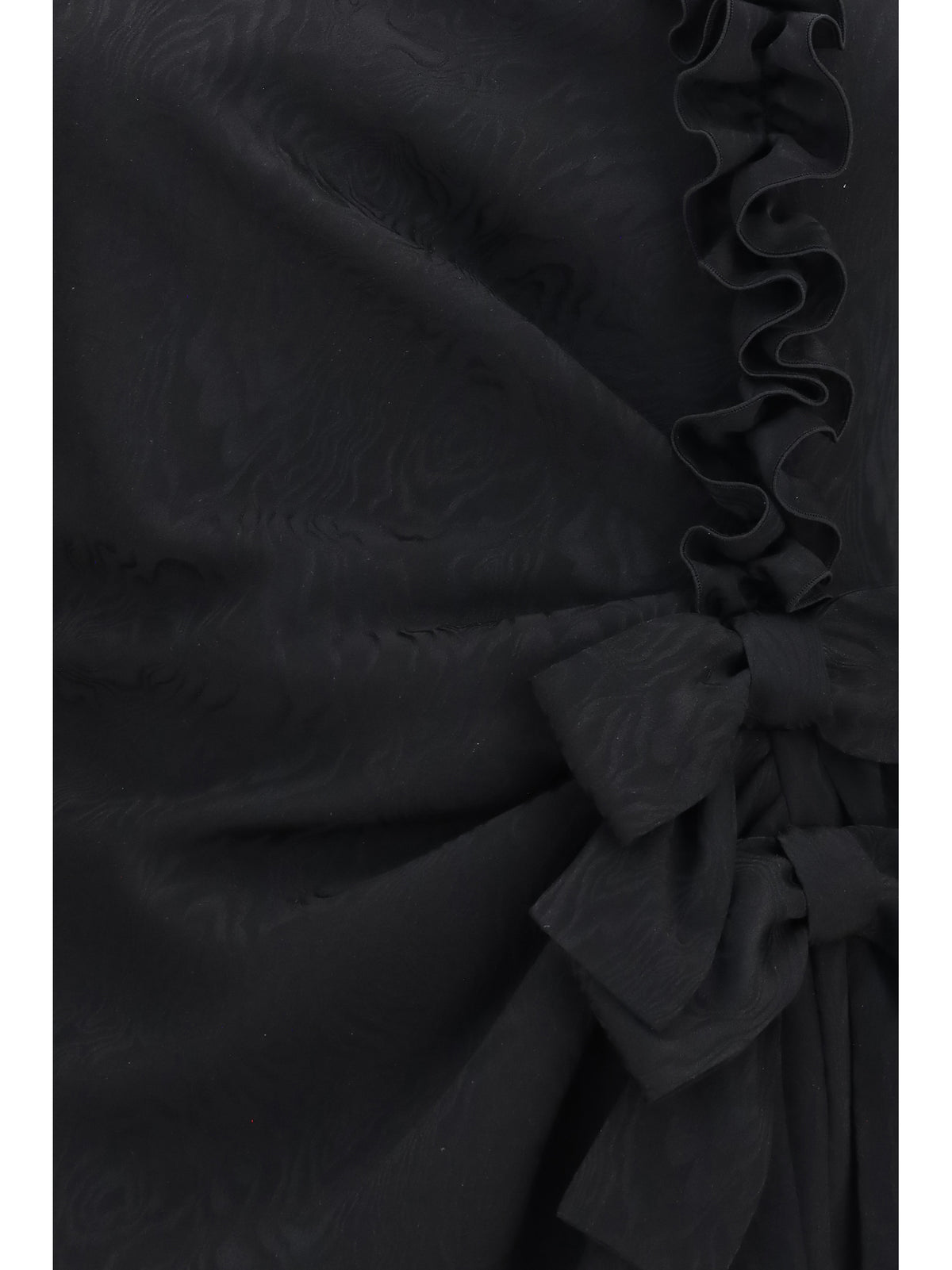 Alessandra Rich Women Silk Jacquard Mini Dress With Ruffles