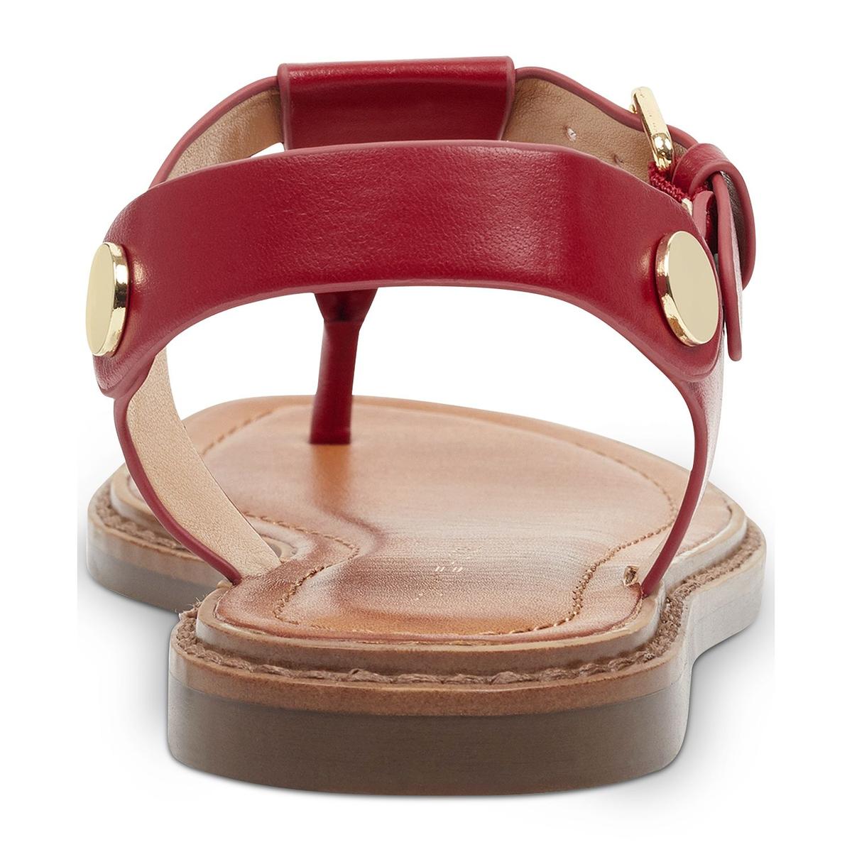 Bennia Womens Embellished Faux Leather Thong Sandals