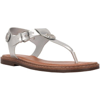 Bennia Womens Embellished Faux Leather Thong Sandals