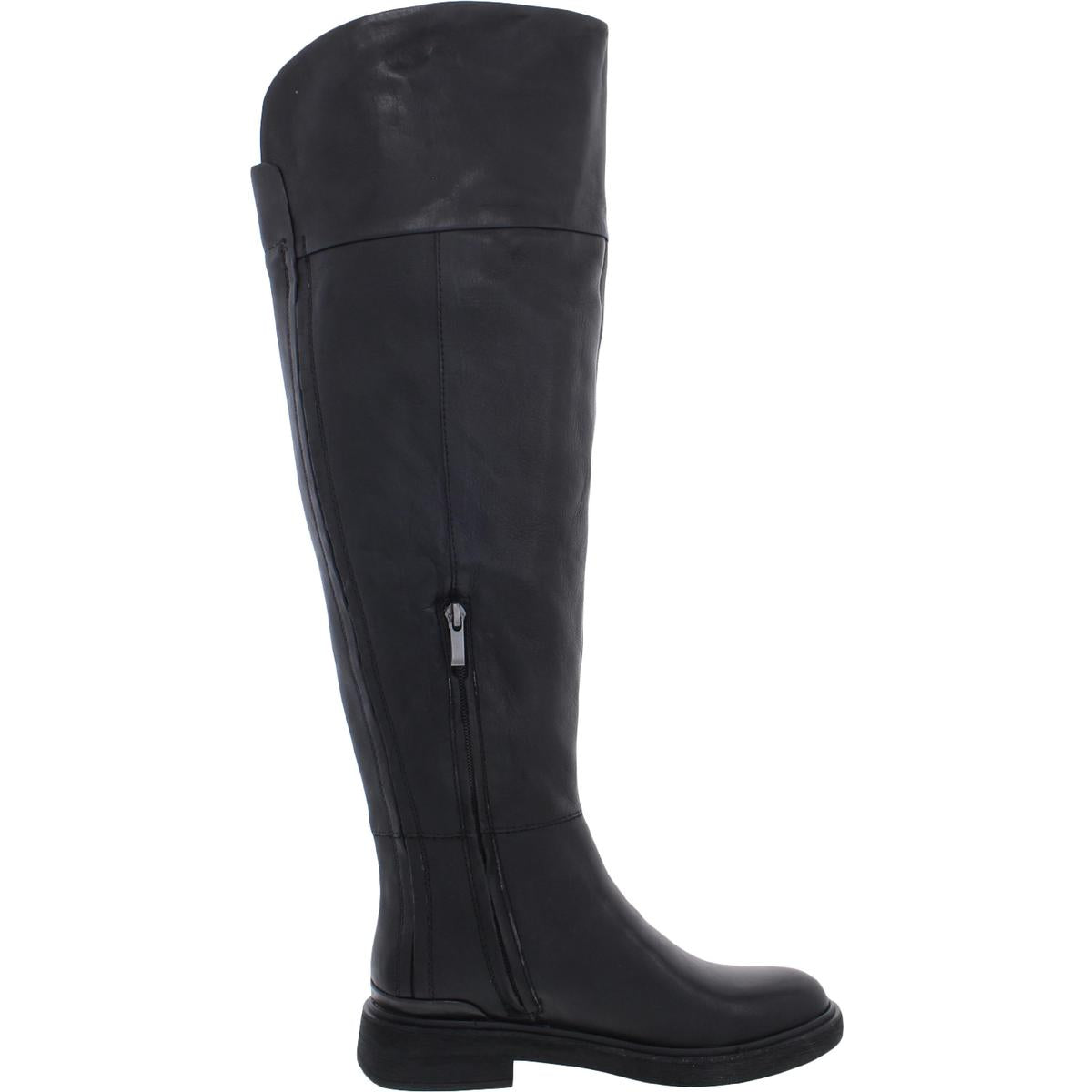 Battina Womens Leather Block Heel Over-The-Knee Boots
