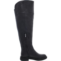 Battina Womens Leather Block Heel Over-The-Knee Boots