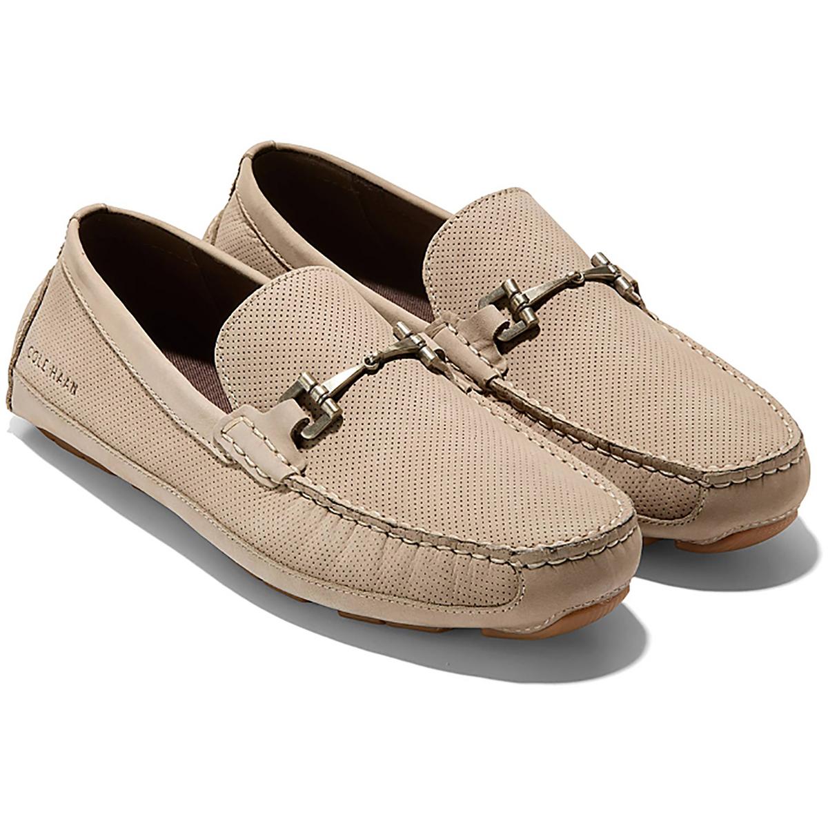 Wyatt Bit Driver Mens Embellished Faux Leather Loafers 10.5 Medium Sesame Nubuck Perfect