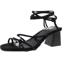 Womens Strappy Heels 7.5 Medium Black