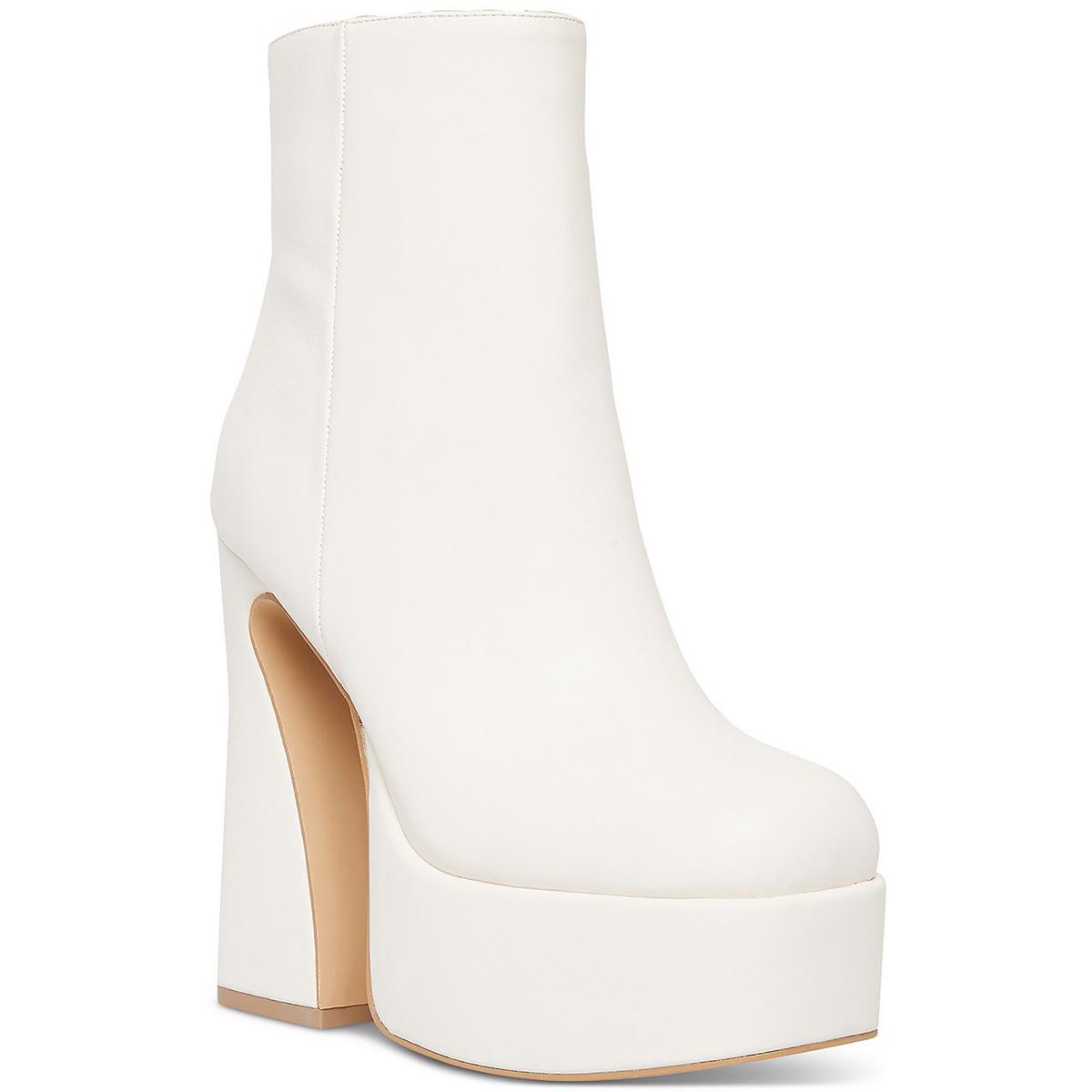 Kourtt Womens Comfort Insole Platforms Mid-Calf Boots White Pari