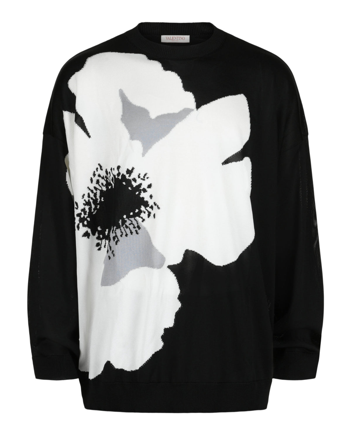 Valentino Valentino Mens Flower Portrait Viscose Knit Sweater